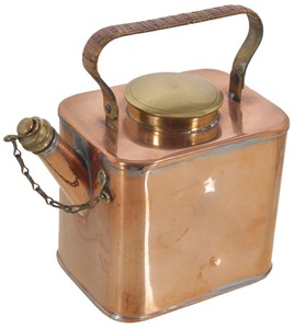 Assorted Makers: Unus. Copper & Brass Oil Filler Can