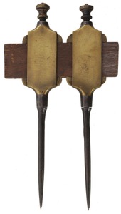 Unmarked: Pair Of Massive Brass Trammels