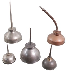 Assorted Makers: Lot Of Five Clean Small Size Oil Cans