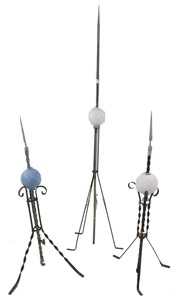 Unmarked: Three 19th C. Lightning Rods