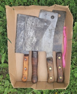 Assorted Makers: Lot Of Four Clean Butchers' Cleavers