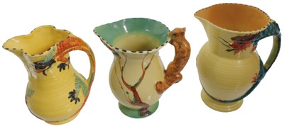 Burgess & Lee, Ltd., Derby, England: Two "Burleigh" Bra Ceramic Pitchers