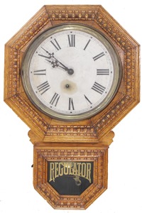 E. Ingraham & Company, Bristol, Connecticut: Classic "Regulator" Wall Clock