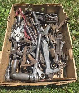 Assorted Makers: Lot Of Cast Iron & Adjustable Wrench
