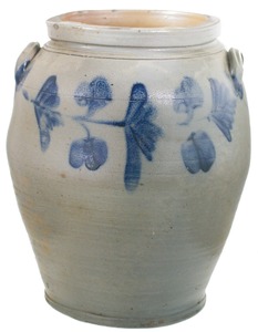 Unmarked: Blue Slip Decorated Jar
