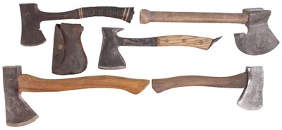 Assorted Makers: Lot Of Five Sound & Usable Hatchets