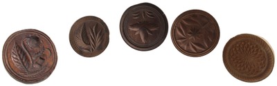 Unmarked: Five Extra Clean Wooden Butter Molds