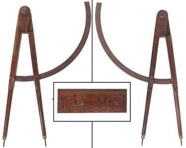Unmarked: Pair Of Early Wooden "Wing" Dividers