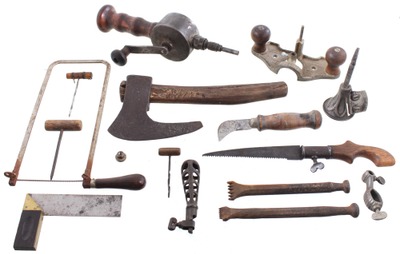 Assorted Makers: Lot Of Early Type Woodworking Tools