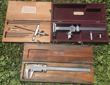 L.S. Starrett Company, Athol, Massachusetts: Three Originla Box Machinists' Tools