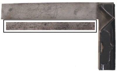 Henry Disston & Sons, Philadelphia, Pennsylvania: Early Patent Combo. 8" Blade Try Square