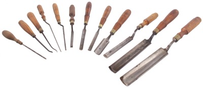Buck Brothers, Millbury, Massachusetts: Lot Of Straight & Crannk Neck Gouges
