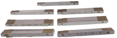 Lufkin Rule Company, Saginaw, Michigan: Coll. Of Seven Alum. Zig-Zag Folding Rule