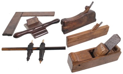 Assorted Makers: Lot Of Early Type Woodworking Tools
