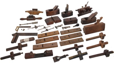 Assorted Makers: Lot Of Early Type Woodworking Tools