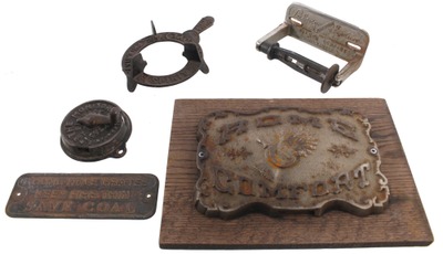 Assorted Makers: Five Early 19th C. Cast Iron Items