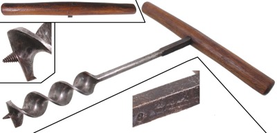 David Bassett & Son, Derby, Connecticut, No. 8: Early 2" "T" Form Auger Handle