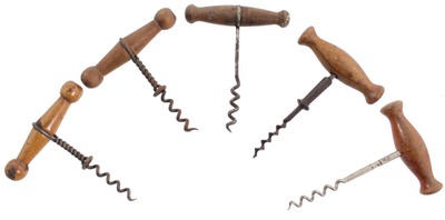 Assorted Makers: Lot Of Five Clean Corkscrews
