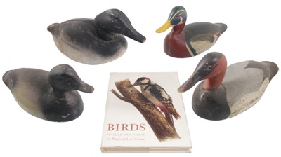 Assorted Makers: Four Early Wooden Duck Decoys