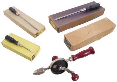 Stanley Rule & Level: Four Original Box Woodworking Tools