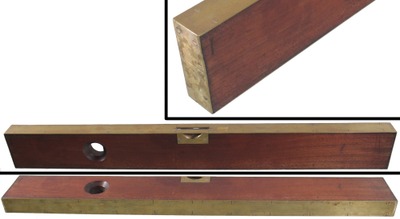 Unmarked: Early Brass Strapped Mahogany Level