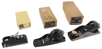 Stanley Rule & Level: Three Original Box Block Planes