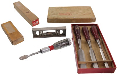 Stanley Rule & Level: Three Original Box Woodworking Tools