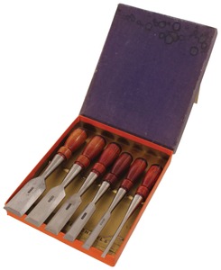Stanley Rule & Level, No. 750: Stepped Set Of Six Unused Butt Chisels