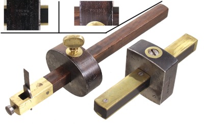 Charles Young & Company, Cincinnati, Ohio: Study Pair Of R'wood Marking Gauge