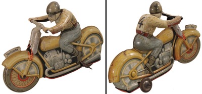 Technofix Company, Nuremburg, Germany: Ca. 1940's Motorcyle Racer Toy