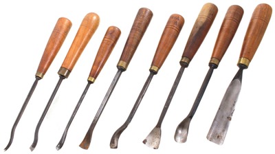 Buck Brothers, Millbury, Massachusetts: Set Of Eight Clean Carving Tools