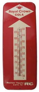 Royal Crown Cola, Cussetta, Georgia: Tin Lithograph Advert. Thermometer