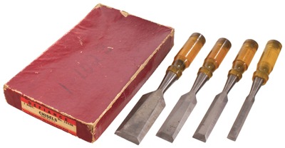 Stanley Rule & Level, No. 1233B: Full Set Of Four "Defiance" Chisels