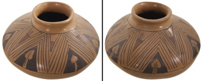 Unmarked: Large Native America Polychrome Pot