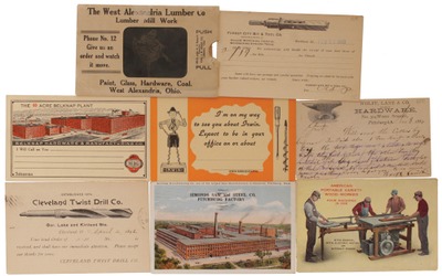 Assorted Makers: Eight Tool Related Advertising Postcard