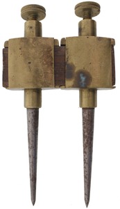 Unmarked: Pair Of Early Brass Trammels