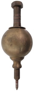 Unmarked: Globular Form Brass & Iron Plumb Bob