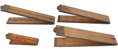 Upson Nut Company, Unionville, Connecticut: Four Upson Nut B'wood Folding Rules