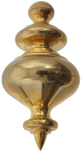 Unmarked: Fancy Turned Small Brass Plumb Bob