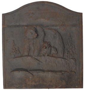 Unmarked: Early Cast Iron Wood Stove Plate