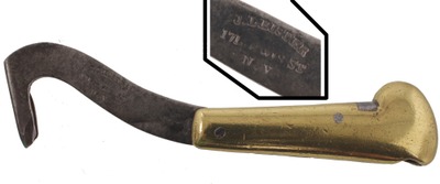 J. Leister, New York, New York: Early Fldg. Hdl. Race Knife