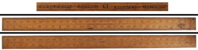 Kerby & Bro., 51 Fulton St., New York, New York: Unus. 30" Brass Boun Maple Rule