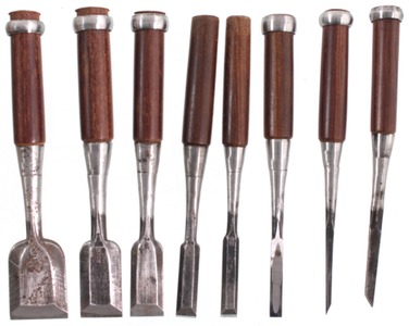 Unmarked: Set Of Eight Clean Japanese Chisels