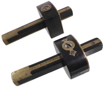 Assorted Makers: Two Ebony & Brass Marking Gauge