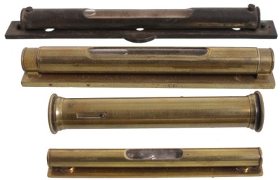 Assorted Makers: Lot Of Four Clean Brass Levels