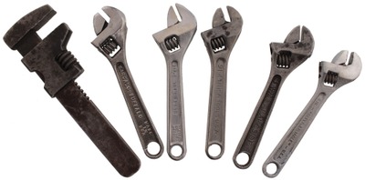 Assorted Makers: Five Clean 6" "Crescent" Wrenches