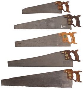Assorted Makers: Set Of Five Clean Hand Saws