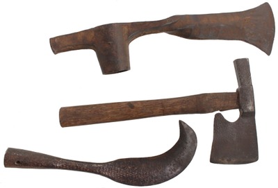 Assorted Makers: Three Hand Forged Early Edge Tool