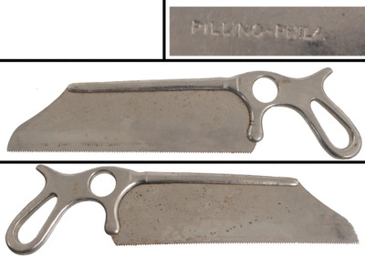 George P. Pilling & Son, Philadelphia, Pennsylvania: Brass Back Amputation Saw