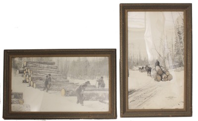 Virginia & Rainey Lake Company, Virginia, Minnesota: Two Early 20th C. Framed Logging Photo